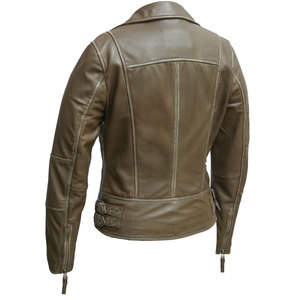 Women Black Leather <b>Biker</b> <b>Jacket</b> Premium Genuine Leather Motorcycle Coat Custom OEM ODM Wholesale Manufacturer - Product Image 5