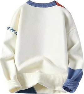 Pull pour homme, style décontracté, tissu doux, confortable, respirant, mélange de coton, doublure en laine, tricot, usine de vêtements OEM - Product Image 3