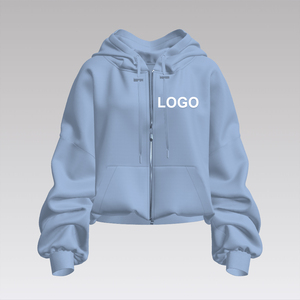 เสื้อฮู้ดซิปผู้ชายสีขาว ทรงโอเวอร์ไซส์ สไตล์ลำลอง ผ้าถักเนื้อฝ้าย สีพื้น ใส่ได้ในฤดูใบไม้ร่วง - Product Image 3