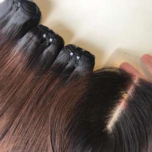 Extensiones de cabello humano virgen vietnamita de trama doble recta de hueso sedoso de Color marrón degradado cutícula completa - Product Image 4