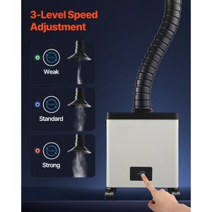 Estrattore di Fumi per Saldatura Senza Spazzole 85W, Regolazione a 3 Velocità, Filtri a 3 Stadi, Aspirazione Potente 200m3/h, Forniture per Saldatura a 3 Stadi - Product Image 4