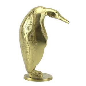 21cm H X 15cm W X 10cm L Golden Penguin Sculpture Artistic Tabletop <b>Decor</b> Modern Design Eco-Friendly Durable Handmade Aluminium - Product Image 6