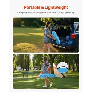 Tavolo da Picnic quadrato portatile pieghevole da esterno in tessuto Oxford con 4 portabicchieri per il campeggio - Product Image 5
