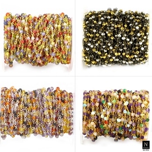 24k Gold Plated Brass Gemstone Tiny Round <b>Beads</b> Multi Stones Handmade Rosary Wire Wrap Chains <b>Bracelet</b> <b>Making</b> Jewelry Wholesales - Product Image 5