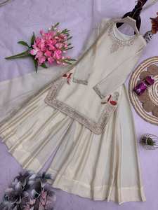 Traje Sharara de Seda de Lujo para Eid y Ramadán, con Bordado Zari y Trabajo de Espejos, Elegante Vestido de Boda Indio, Vestido de Fiesta Pakistaní, Estilo Bollywood - Product Image 6