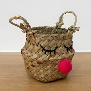 Sea grass <b>belly</b> <b>baskets</b> holiday christmas reindeer bag hand woven seagrass storage <b>basket</b> - Product Image 4