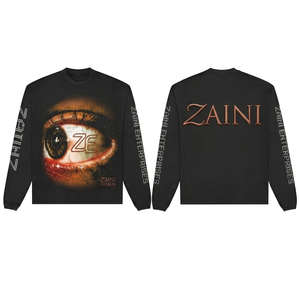 Sudadera de Felpa Premium de 380 GSM, Algodón y Poliéster, para Hombre, Negra, Talla Grande, Impresión DTG, Impresión Puff, Logotipo Bordado Personalizado - Product Image 1