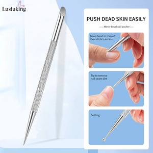 Usluking Dual-End Double Head Stainless Steel <b>Nail</b> <b>Tool</b> Set for Manicure Cuticle Pusher Dotting Pen Reusable 1/2/3PCS - Product Image 5