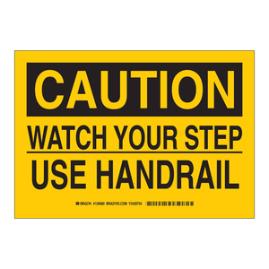 Caution Watch Your <b>Step</b> Use <b>Handrail</b> Safety Sign <b>for</b> Stairs and Slopes - Product Image 1