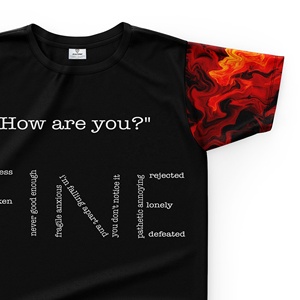 T-shirt pour hommes à impression personnalisée de haute qualité Épaule tombante surdimensionnée avec design uni à manches longues - Product Image 2
