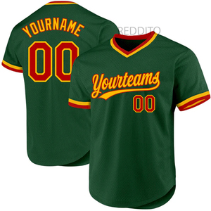Camiseta de Béisbol Verde Unisex Personalizada, Cuello en V, Manga Corta, Malla Transpirable, Antibacteriana, Impresión Digital por Sublimación, Ajustable - Product Image 1