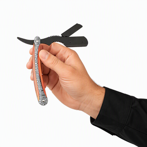 Wood Handle Straight <b>Razor</b> Stainless Steel Blade Single Blade For Face Shaving Smooth & Comfortable Professional - Product Image 4