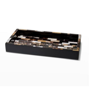 Plateau de service mobile en corne naturelle, moderne et luxueux, fait main, qualité supérieure, accessoire de décoration de table par Tradebyd - Product Image 5