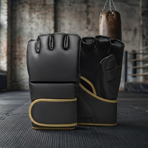 ถุงมือชกมวย MMA ขนาด 8 ออนซ์ แบบกำหนดเอง ทำจากหนัง PU สำหรับฝึกซ้อมและต่อยกระสอบทราย พร้อมสายรัดแบบตีนตุ๊กแก - Product Image 6