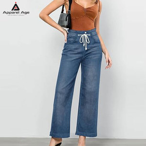 กางเกงยีนส์ขากว้างทรงหลวมสำหรับผู้หญิง กางเกงขายาวลำลองทรงหลวมสไตล์สตรีทแวร์ - Product Image 3