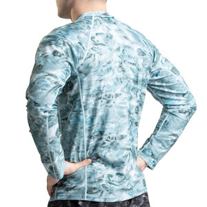 Camiseta Deportiva de Manga Larga para Hombre, Protección UV, Secado Rápido, Transpirable, Ecológica, de Poliéster/Nailon, con Estampado Acuático - Product Image 3