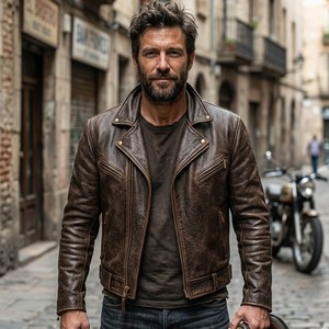 Biker Leather <b>Jacket</b> Plaid Leather Motorcycle <b>Jacket</b> Breathable Summer Casual <b>Jacket</b> for Boys <b>Pilot</b> Leather <b>Jacket</b> - Product Image 5