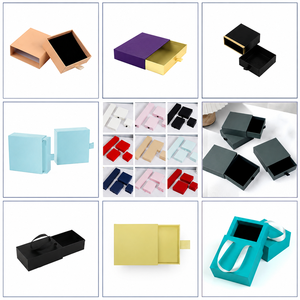 Green Eco-Friendly Art Paper Jewelry Drawer <b>Box</b> with Gold Foil Hot Stamping Customizable Ribbon Handle Sliding Drawer & Gift <b>Box</b> - Product Image 5