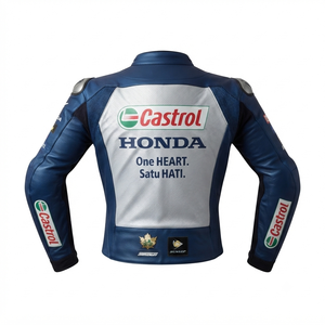Men’s Cowhide Leather <b>Racing</b> <b>Jacket</b>/Chaqueta MotoCP Style CE Level 2 Armor Motorcycle Track Riding Protective Gear CE - Product Image 2