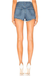 Shorts en jean pour femmes, shorts en jean déchirés à taille haute, stretch, sexy, en denim délavé clair, de haute qualité - Product Image 3