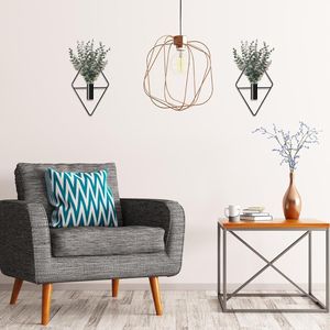 Lot de 4 jardinières murales modernes en métal style bohème, pour plantes artificielles d'intérieur, vase à eucalyptus, décoration murale de salle de bain, public cible : urbain - Product Image 3