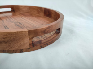 Nouveauté Plateau de service rond moderne en bois fait à la main avec poignée en métal pour le petit-déjeuner, utilisation sur table basse à prix compétitif - Product Image 6
