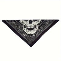 Bandana carré multifonctionnel à imprimé crâne personnalisé, foulard pour la tête, le cou et les cheveux, accessoire de mode décontracté pour femme adulte, idéal pour l'extérieur