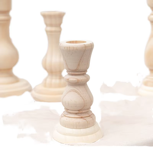 Supports de bougies en bois poli écologiques pour la décoration de la maison, les mariages et les fêtes - Lanternes personnalisables pour la décoration intérieure et les célébrations - Product Image 5