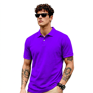 Chemise noire unie à manches courtes pour homme, col et poignets beiges, décontractée, en lin/coton tricoté, respirante, coupe classique, logo frontal, franges - Product Image 5