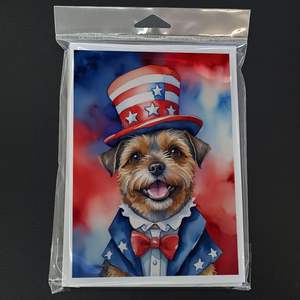 Border Terrier patriótico americano caprichoso A7 tarjetas de nota en blanco paquete 8 con sobres tarjetas de felicitación de tamaño 5x7 - Product Image 3