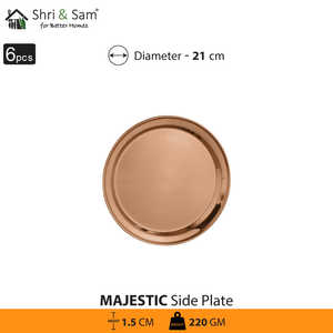 Assiette latérale en acier inoxydable Majestic 6 PCS avec revêtement PVD or rose Plats et assiettes - Product Image 4