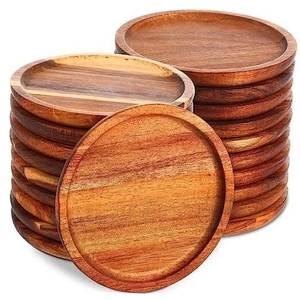 SOFIYA CRAFT Juego de 3 bandejas redondas de madera pulida duraderas, ecológicas, modernas, estilo nórdico, para servir aperitivos en fiestas - Product Image 6