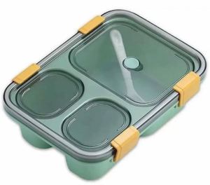 High Quality 3 <b>Compartments</b> 1000ml Leak Proof Durable Plastic <b>Lunch</b> <b>Box</b> for Home and Office Use at Bulk Price - Product Image 3