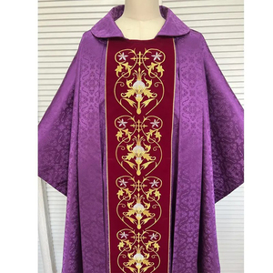 Robes de Chorale Chrétienne en Gros, Robe de Chorale Bordeaux avec Étole, Conception Personnalisée de Haute Qualité, Robe Brodé sur Mesure - Product Image 5