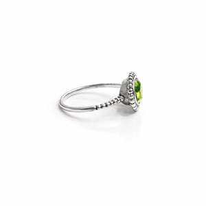 Oval Peridot <b>Dainty</b> 925 Sterling Silver <b>Ring</b>, Handmade Minimalistic Silver <b>Ring</b>, Birthstone <b>ring</b>, Natural Gemstone Peridot <b>ring</b> - Product Image 4