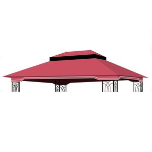 Telo di Ricambio Rosso per Gazebo da Esterno a Due Livelli 10x12 Piedi (Telaio Non Incluso) - Product Image 1