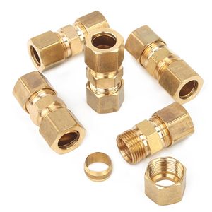 Meilleures raccords de tuyauterie en laiton OEM personnalisés de haute qualité, raccord à compression (AOL-105-SAE) # 060101BA) Tube hexagonal à basse pression en pouces - Product Image 5