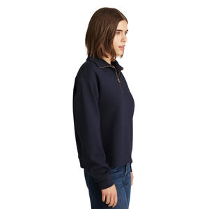 เสื้อสเวตเชิ้ตผู้หญิงคอกลมโอเวอร์ไซส์ ผ้าฟลีซโพลีเอสเตอร์ ซิปหน้า ระบายอากาศได้ดี ผ้าถักลำลอง พิมพ์ลาย ฤดูใบไม้ร่วง ไซส์พลัส ปักลาย - Product Image 3