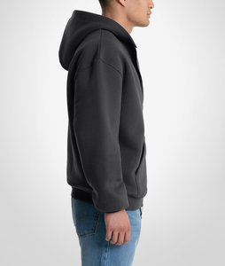 Sweats à capuche zippés épais 450 GSM 100% coton molletonné, logo personnalisé, coupe oversize, streetwear, vente en gros, personnalisation de marque - Product Image 4
