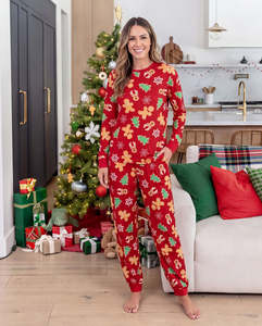 Women <b>Christmas</b> Tracksuit Set Custom Print <b>Long</b> <b>Sleeve</b> <b>Top</b> Pants Cozy Winter Pajama Loungewear Set Festive Family <b>Christmas</b> Set - Product Image 2