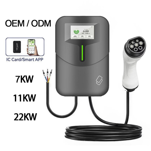 Fast Charging New ZSWINNER ST-E309 Type 2 Smart APP Control IP65 TPU Fireproof 4.3" Screen Outdoor 7kW/11kW/22kW Wall-mounted EV