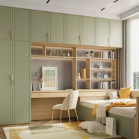 Mobilier de Chambre Moderne et Minimaliste Sur Mesure, Armoire en Bois Multifonctionnelle, Bibliothèque et Lit avec Bureau pour Salon