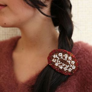 New Design Embroidery Pearl Rhinestone Beaded Ethnic Hair <b>Clip</b> Event Wedding Party Chic Barrette Women Fashionable Statement - Product Image 6
