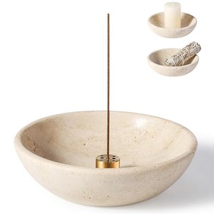 Travertine <b>Incense</b> <b>Holder</b>, <b>Incense</b> <b>Holder</b> for Sticks Handmade <b>Incense</b> Burner Travertine Ash Catcher for Meditation Yoga Gift - Product Image 1