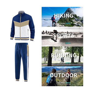 ชุดวอร์มลำลองผู้ชายแบบ 2 ชิ้น เสื้อแจ็คเก็ตแขนยาวแบบซิปเต็มตัวและกางเกงขายาวสำหรับวิ่งออกกำลังกาย ชุดกีฬาสำหรับยิมและกิจกรรมกลางแจ้ง - Product Image 5