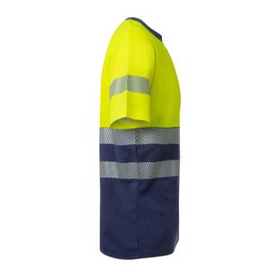 <b>Hi</b> <b>Vis</b> Unisex Polyester Water Resistant Breathable Work <b>Shirt</b> Reflective Tape Safety <b>T</b>-<b>Shirt</b> Class 1 CE Certified Needle - Product Image 2