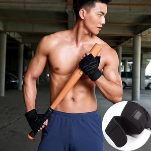 Guantes de Fitness Negros, Rojos y Azules de Malla, Medios Dedos, para Entrenamiento en Gimnasio, Mejora del Agarre, Antideslizantes, con Correa Ajustable para la Muñeca, Unisex - Product Image 4