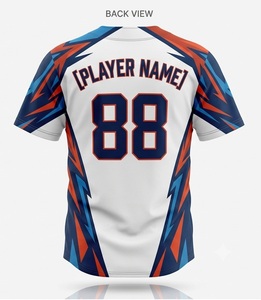 Maillot de baseball personnalisé unisexe, imprimé géométrique sublimé, respirant, manches courtes, 100% polyester [NOM DU CLUB] 00 Regular - Product Image 5