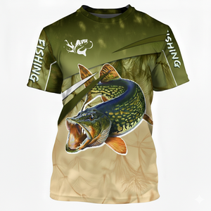 Fournisseur de vêtements de pêche en polyester à col rond personnalisés pour marque privée - Product Image 1