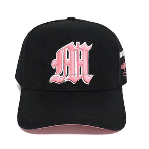 Gorra de béisbol de dos tonos con logotipo personalizado estilo popular a la moda con letras en inglés antiguo bordadas - Product Image 2